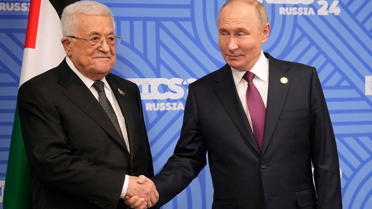 Putin meets Palestinian president Abbas at BRICS summit, calls for quick end to Gaza bloodshed Putin meets Palestinian president Abbas at BRICS summit, calls for quick end to Gaza bloodshed