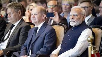 Prime Minister Narendra Modi, German Chancellor Olaf Scholz and others during the inauguration of the Asia-Pacific Conference of German Business 2024. Image- PTI