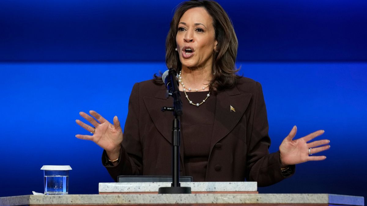Democratic presidential nominee Vice President Kamala Harris speaks during a service at the Church of Christian Compassion, Sunday, Oct. 27, 2024, in Philadelphia. Image- AP Democratic presidential nominee Vice President Kamala Harris speaks during a service at the Church of Christian Compassion, Sunday, Oct. 27, 2024, in Philadelphia. Image- AP