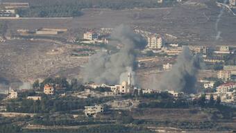Smoke billows after an Israeli Air Force air strike on a village in southern Lebanon, amid cross-border hostilities between Hezbollah and Israel, as seen from northern Israel October 1, 2024. Image-Reuters