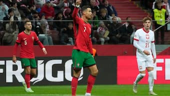 Cristiano Ronaldo has now scored 133 goals for Portugal in international football. AP 
