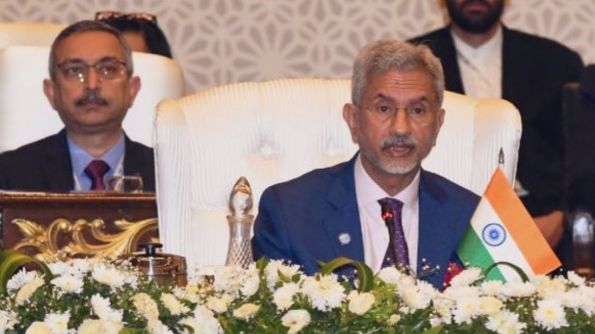 External Affairs Minister S Jaishankar addressing the SCO Council of Heads of Government meeting in Pakistan's Islamabad on Wednesday, October 16, 2024. Source: X | @DrSJaishankar. External Affairs Minister S Jaishankar addressing the SCO Council of Heads of Government meeting in Pakistan's Islamabad on Wednesday, October 16, 2024. Source: X | @DrSJaishankar.
