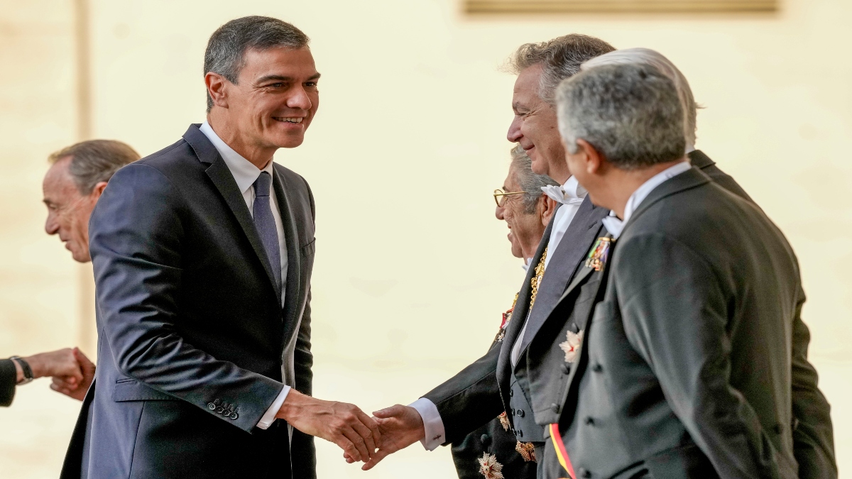 Spain's Prime Minister Pedro Sanchez arrives in the St. Damasus courtyard at the Vatican on his way to a private meeting with Pope Francis, on Friday. AP Spain's Prime Minister Pedro Sanchez arrives in the St. Damasus courtyard at the Vatican on his way to a private meeting with Pope Francis, on Friday. AP
