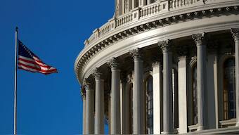 An American flag flies outside of the US Capitol dome in Washington. Source: REUTERS.  