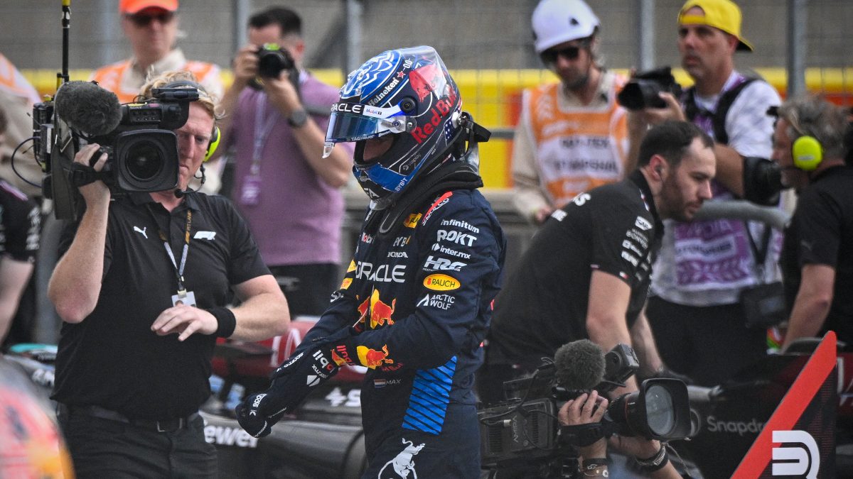 Red Bull Racing driver Max Verstappen waves to the fans after he finishes in first place in qualifying for the Sprint Race before the 2024 US Grand Prix. Reuters
Red Bull Racing driver Max Verstappen waves to the fans after he finishes in first place in qualifying for the Sprint Race before the 2024 US Grand Prix. Reuters