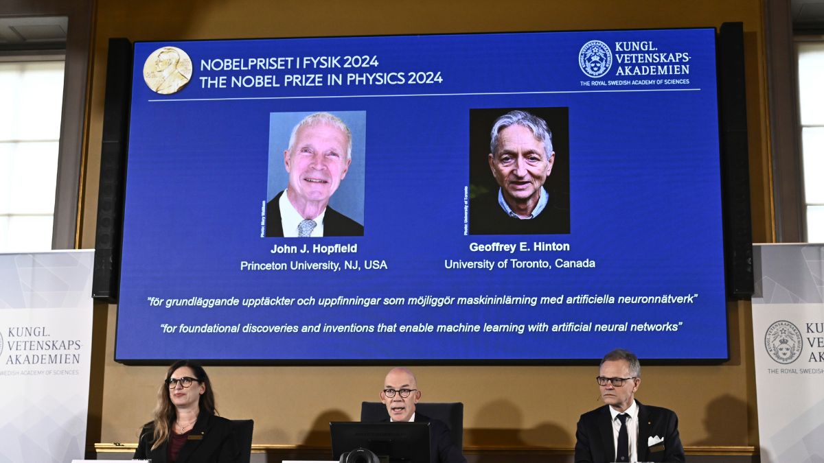 John J Hopfield (left) and Geoffrey E Hinton (right) have been jointly awarded Nobel Prize 2024 for Physics (Photo: AP) John J Hopfield (left) and Geoffrey E Hinton (right) have been jointly awarded Nobel Prize 2024 for Physics (Photo: AP)