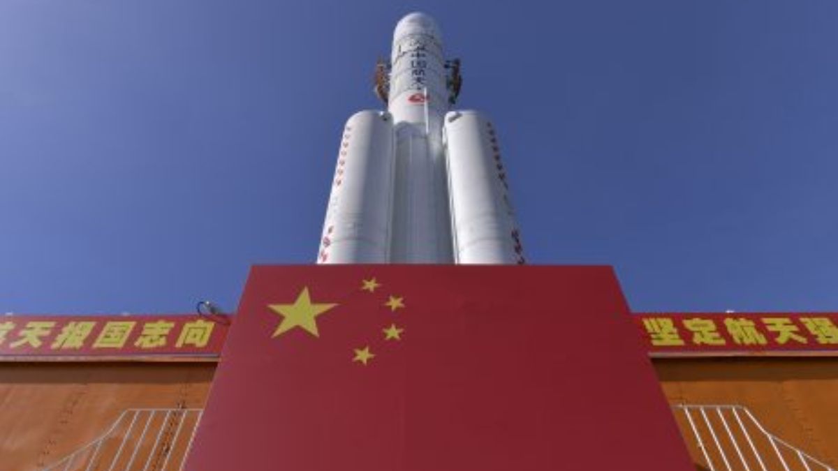 In this photo, a Long March-5 rocket is seen at the Wenchang Space Launch Center in south China’s Hainan Province. (Photo: AP) In this photo, a Long March-5 rocket is seen at the Wenchang Space Launch Center in south China’s Hainan Province. (Photo: AP)