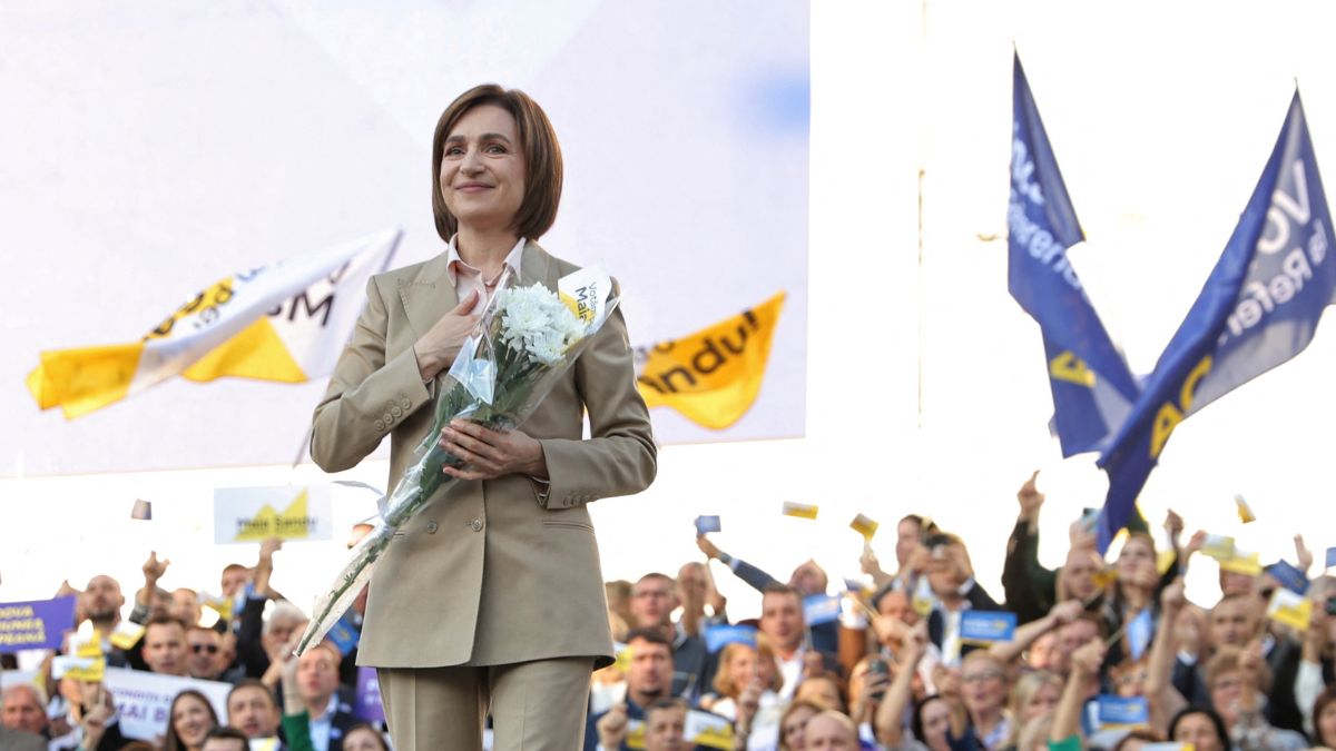 Moldova President Maia Sandu, who is also leading in the presidential election, attends a campaign rally in Chisinau, Moldova, on September 20, 2024. (Photo: Reuters) Moldova President Maia Sandu, who is also leading in the presidential election, attends a campaign rally in Chisinau, Moldova, on September 20, 2024. (Photo: Reuters)