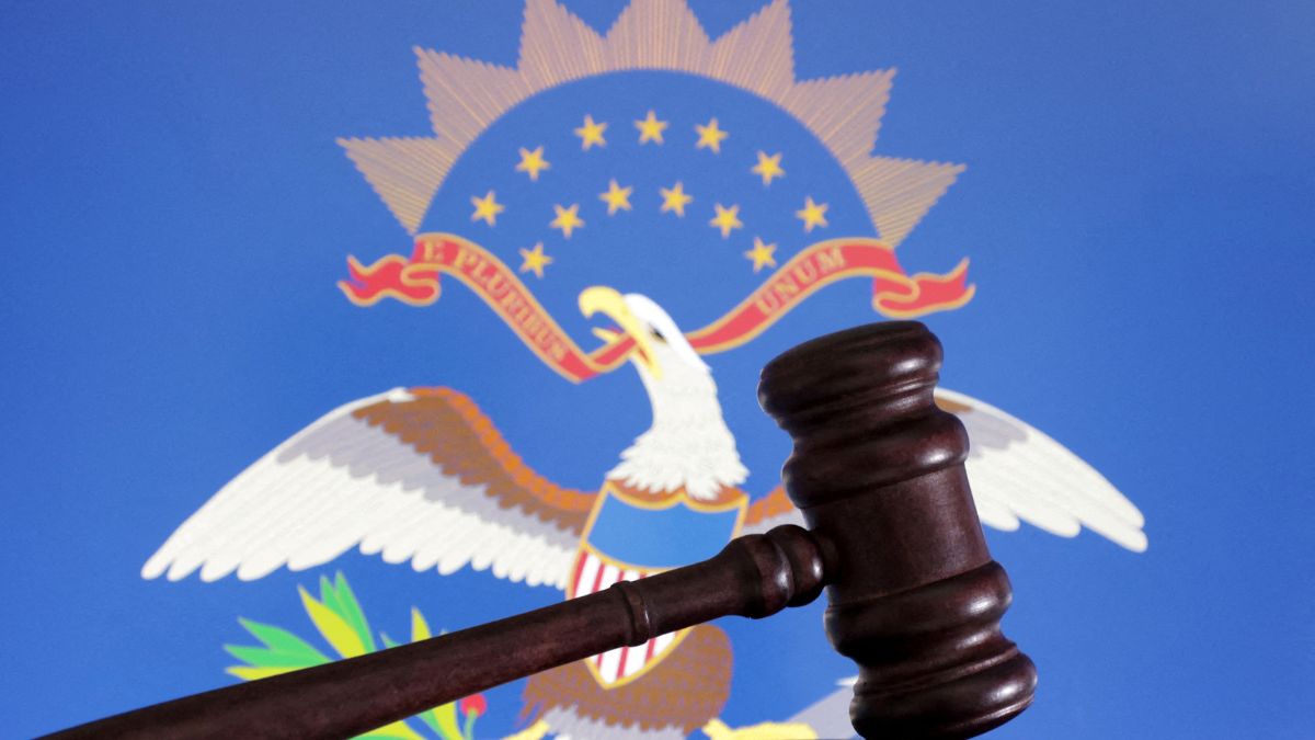 The flag of the US state North Dakota is seen in this illustration taken, August 21, 2024. REUTERS The flag of the US state North Dakota is seen in this illustration taken, August 21, 2024. REUTERS