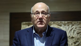 Lebanon's Prime Minister Najib Mikati speaks during a press conference. Reuters 