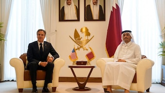US Secretary of State Antony Blinken meets with Qatar's Prime Minister and Foreign Affairs Minister Sheikh Mohammed bin Abdulrahman bin Jassim al-Thani in Doha on October 24, 2024. AFP