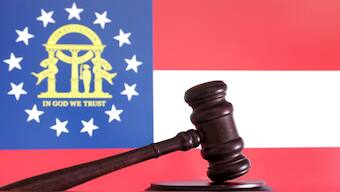 The flag of the U.S. state Georgia is seen in this illustration. Reuters