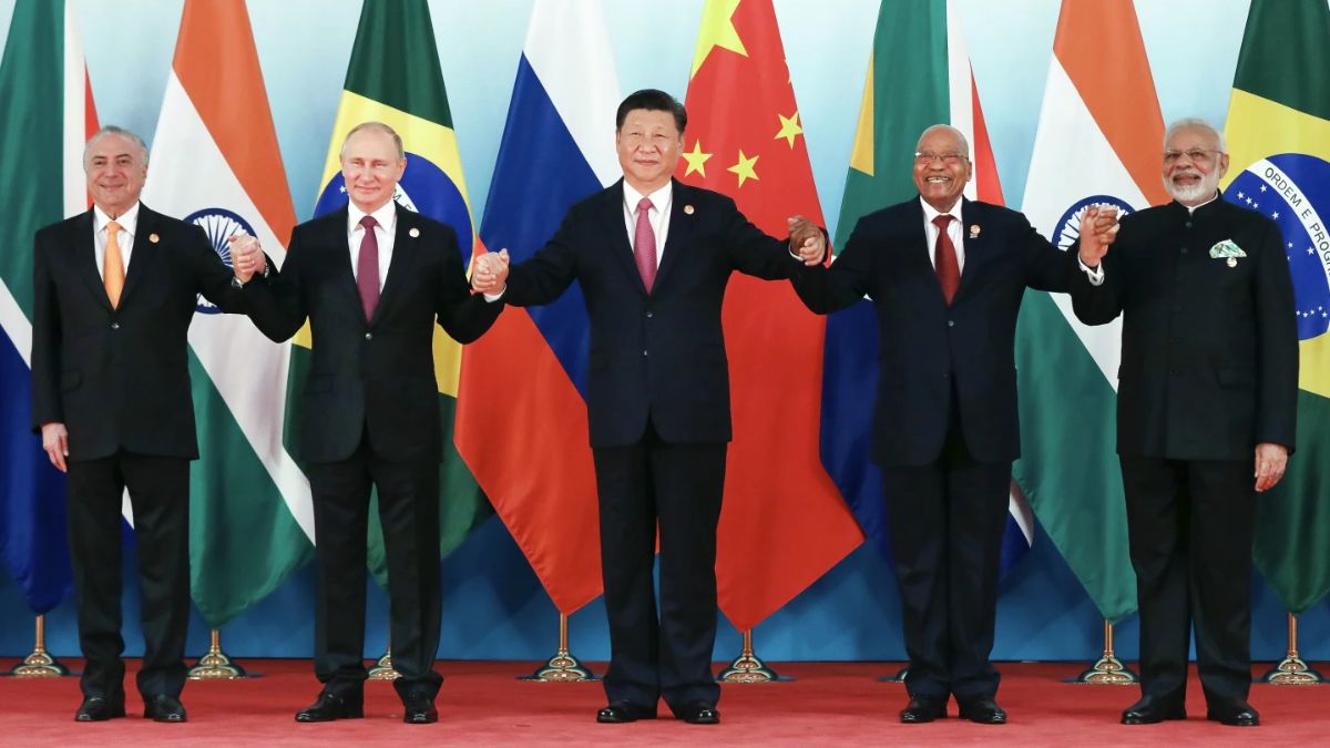 From left, Brazil's President Michel Temer, Russia’s Vladimir Putin, Chinese President Xi Jinping, South Africa's Jacob Zuma and Prime Minister Narendra Modi during the Brics summit in Xiamen, in southeastern China's Fujian province, on September 4, 2017. File Photo/AP From left, Brazil's President Michel Temer, Russia’s Vladimir Putin, Chinese President Xi Jinping, South Africa's Jacob Zuma and Prime Minister Narendra Modi during the Brics summit in Xiamen, in southeastern China's Fujian province, on September 4, 2017. File Photo/AP