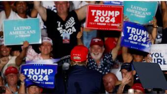 Republican presidential candidate and former U.S. President Donald Trump looks towards his supporters during a campaign rally. Reuters.