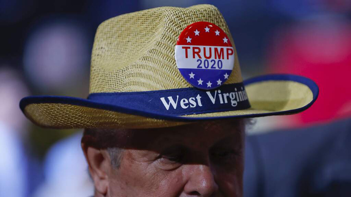 A supporter wears a campaign button on his hat as he waits for former president Donald Trump to speak at a rally at WesBanco Arena on September. 29, 2018, in Wheeling, West Virginia. AP A supporter wears a campaign button on his hat as he waits for former president Donald Trump to speak at a rally at WesBanco Arena on September. 29, 2018, in Wheeling, West Virginia. AP