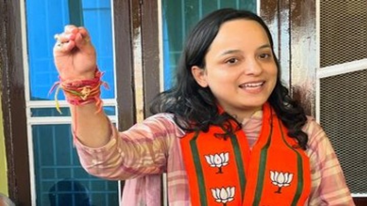 Shagun Parihar is also the lone BJP woman candidate and among the three women who have won in Jammu and Kashmir elections. Image Courtesy: @shagunpariharbjp/Instagram Shagun Parihar is also the lone BJP woman candidate and among the three women who have won in Jammu and Kashmir elections. Image Courtesy: @shagunpariharbjp/Instagram
