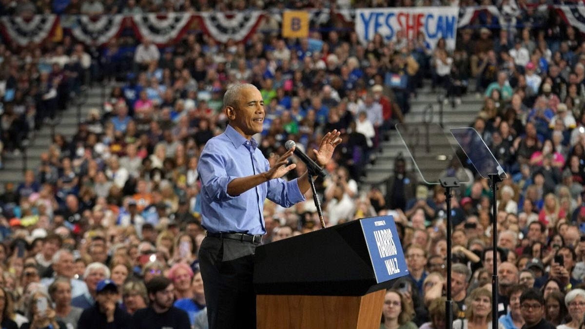 Former US President Barack Obama speaks during a campaign rally supporting Democratic presidential nominee Vice President Kamala Harris on Thursday, Oct. 10, 2024 Pittsburgh. (Photo: AP) Former US President Barack Obama speaks during a campaign rally supporting Democratic presidential nominee Vice President Kamala Harris on Thursday, Oct. 10, 2024 Pittsburgh. (Photo: AP)