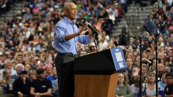 'How will he change things, has he ever changed diaper?': Obama blasts Trump in rally for Harris