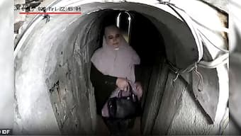 Hamas leader Yahya Sinwar's wife spotted seemingly holding a $32,000 Birkin bag in the tunnel leading. Image Courtesy: IDF