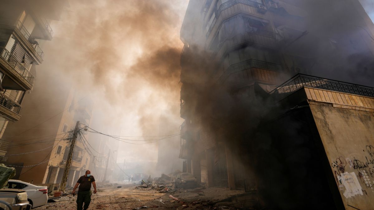 Smoke rises from the site of an Israeli airstrike in Dahiyeh, Beirut, Lebanon. AP Smoke rises from the site of an Israeli airstrike in Dahiyeh, Beirut, Lebanon. AP