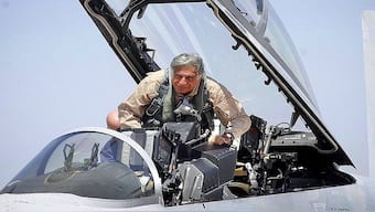 Ratan Tata flying the F18 Super Hornet at the Bengaluru Aero Show. Tata passed away in Mumbai on Wednesday at the age of 86. File image/RatanTata/Instagram