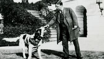 Theodore Roosevelt with his pet at the White House. Image courtesy: @WhiteHouseHstry/X