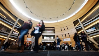 Students walk the The York University campus in Toronto, November 18, 2009. Reuters