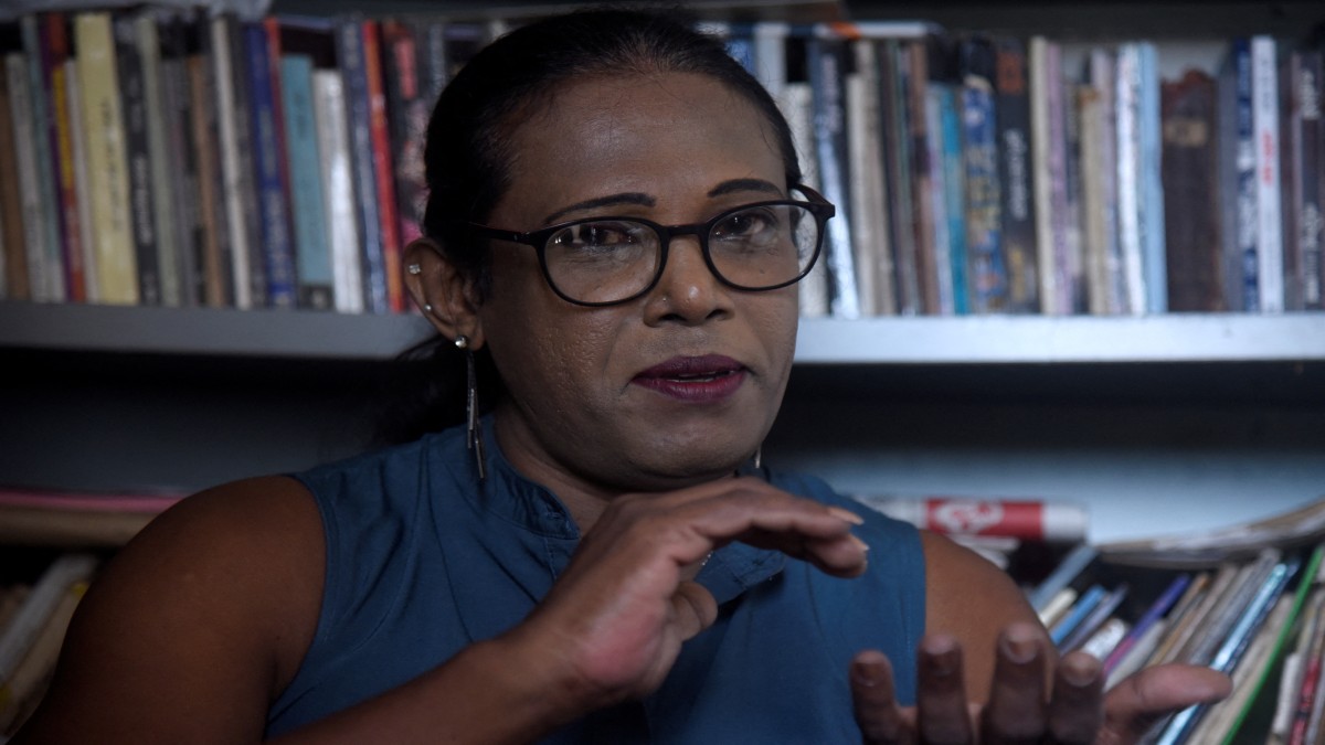 Chanu Nimesha, 49, Sri Lanka's first transgender candidate, running in the country's upcoming parliamentary election, speaks during an interview with Reuters in Colombo, Sri Lanka, November 10, 2024. Reuters Chanu Nimesha, 49, Sri Lanka's first transgender candidate, running in the country's upcoming parliamentary election, speaks during an interview with Reuters in Colombo, Sri Lanka, November 10, 2024. Reuters