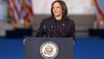 Kamala Harris gives concession speech at Howard University. AFP