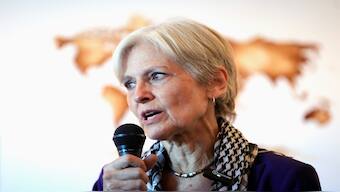 Green Party presidential candidate Jill Stein speaks at a local coffee shop Monday, October 28, 2024, in Phoenix. AP