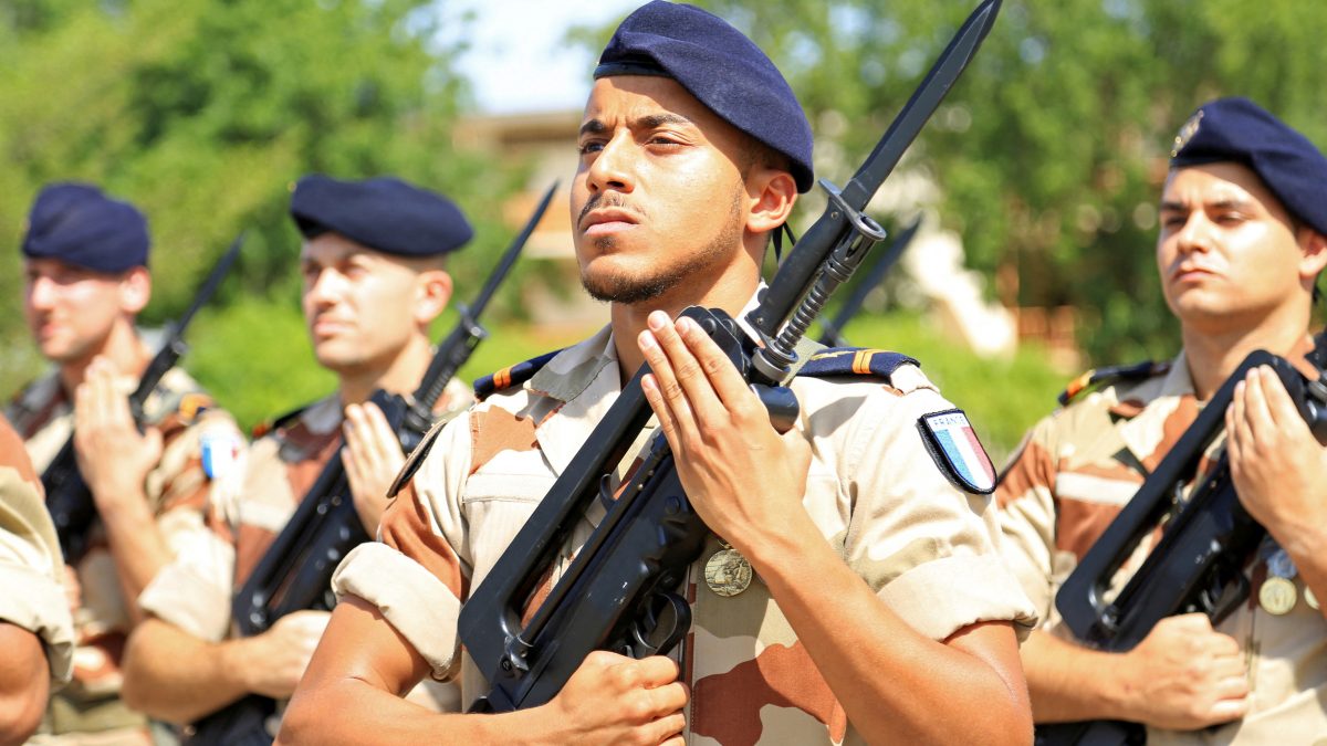 French soldiers stand at attention during a morning drill at the French military base in Chadian capital N'Djamena. File image/ Reuters French soldiers stand at attention during a morning drill at the French military base in Chadian capital N'Djamena. File image/ Reuters