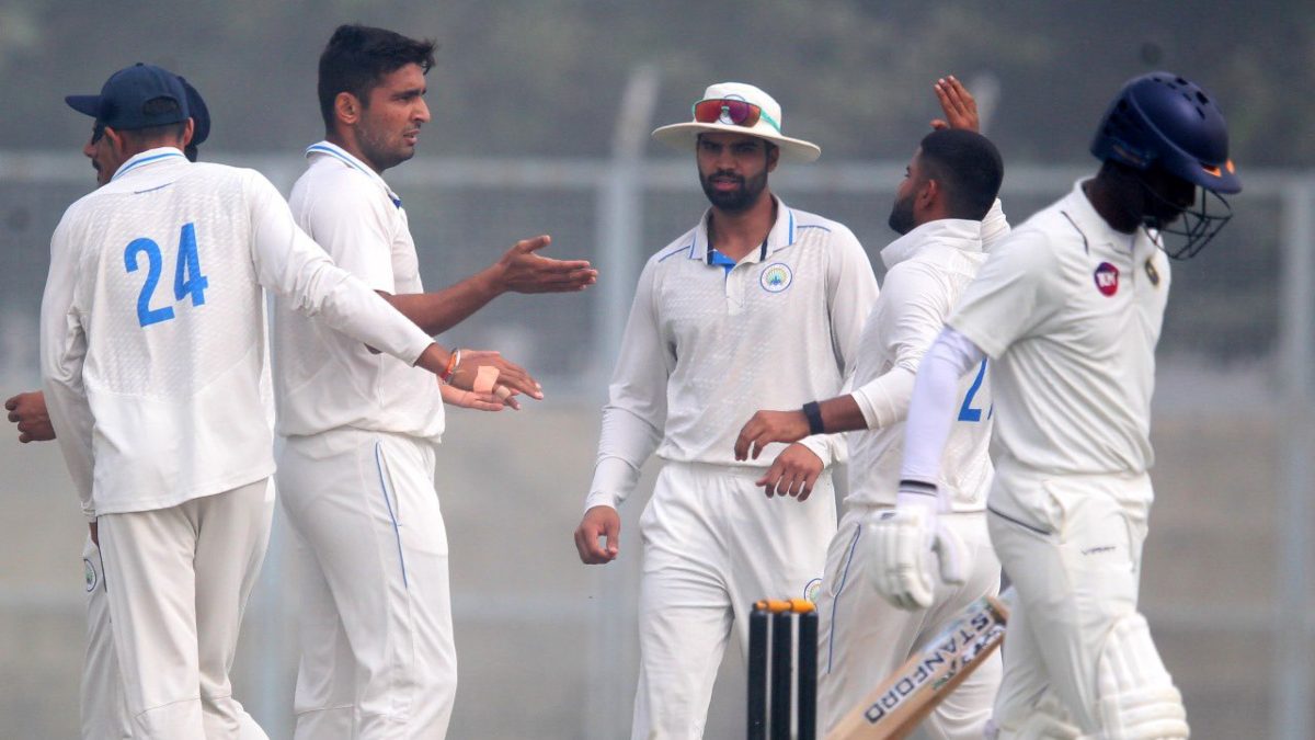 Overall, Anshul Kamboj is the sixth Indian bowler to take all 10 wickets in a single innings of a first-class match. Image: Jay Shah on X Overall, Anshul Kamboj is the sixth Indian bowler to take all 10 wickets in a single innings of a first-class match. Image: Jay Shah on X