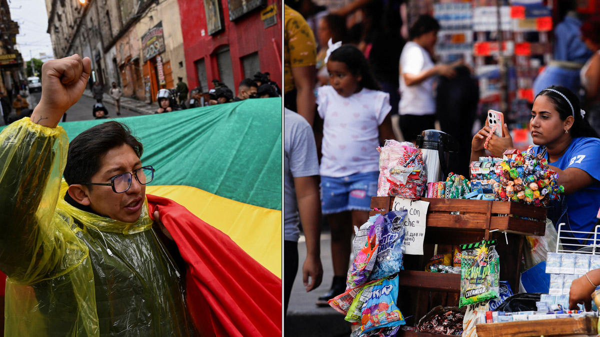 The economic gloom gripping the citizens of Bolivia (L) and Venezuela. Reuters The economic gloom gripping the citizens of Bolivia (L) and Venezuela. Reuters