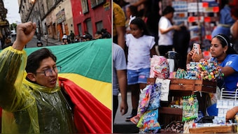 The economic gloom gripping the citizens of Bolivia (L) and Venezuela. Reuters