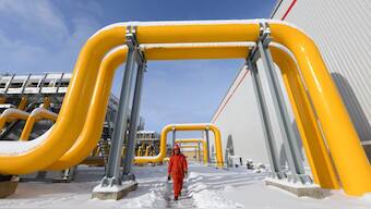 A section of the China-Russia east-route natural gas pipeline in Heihe, northeast China’s Heilongjiang province. Source: Xinhua | FILE.