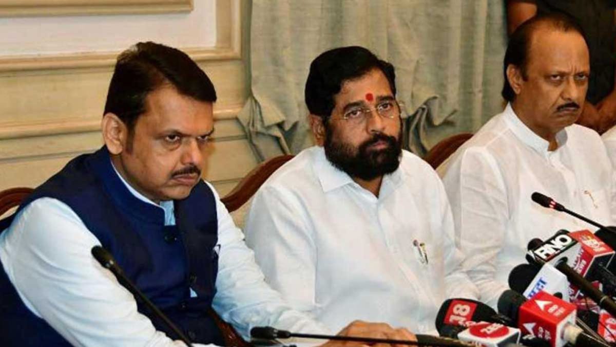 (From left) Devendra Fadnavis, Eknath Shinde and Ajit Pawar. Source: PTI. (From left) Devendra Fadnavis, Eknath Shinde and Ajit Pawar. Source: PTI.