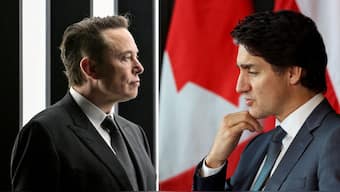 Elon Musk (L) and Justin Trudeau (R). Source: REUTERS.