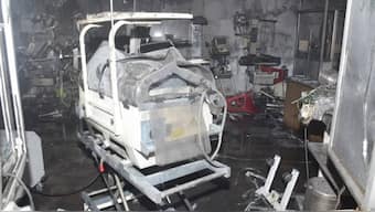 The fire erupted in the Maharani Laxmi Bai Medical College’s neonatal intensive care unit (NICU) around 10.45 pm. Image Courtesy: @SiddharthKG7/X