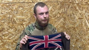 22-year-old James Scott Rhys Anderson said in the video that he regretted signing up to fight for Ukraine. Source:  Blog via Public Telegram