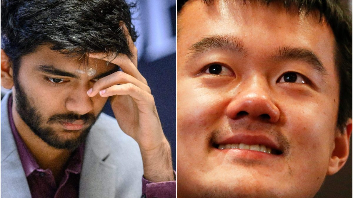 D Gukesh will face his toughest challenge of the year when he takes on Ding Liren at the World Chess Championship match in Singapore. PTI / AP D Gukesh will face his toughest challenge of the year when he takes on Ding Liren at the World Chess Championship match in Singapore. PTI / AP