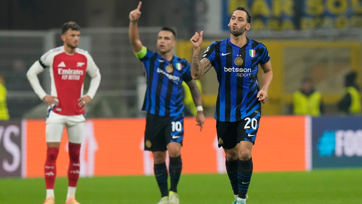 Champions League: Calhanoglu penalty helps Inter beat Arsenal; Atletico stun PSG as Villa's 100 per cent run ends