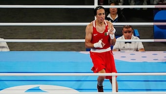 Imane Khelif during the 2024 Paris Olympics. Image: Reuters 
