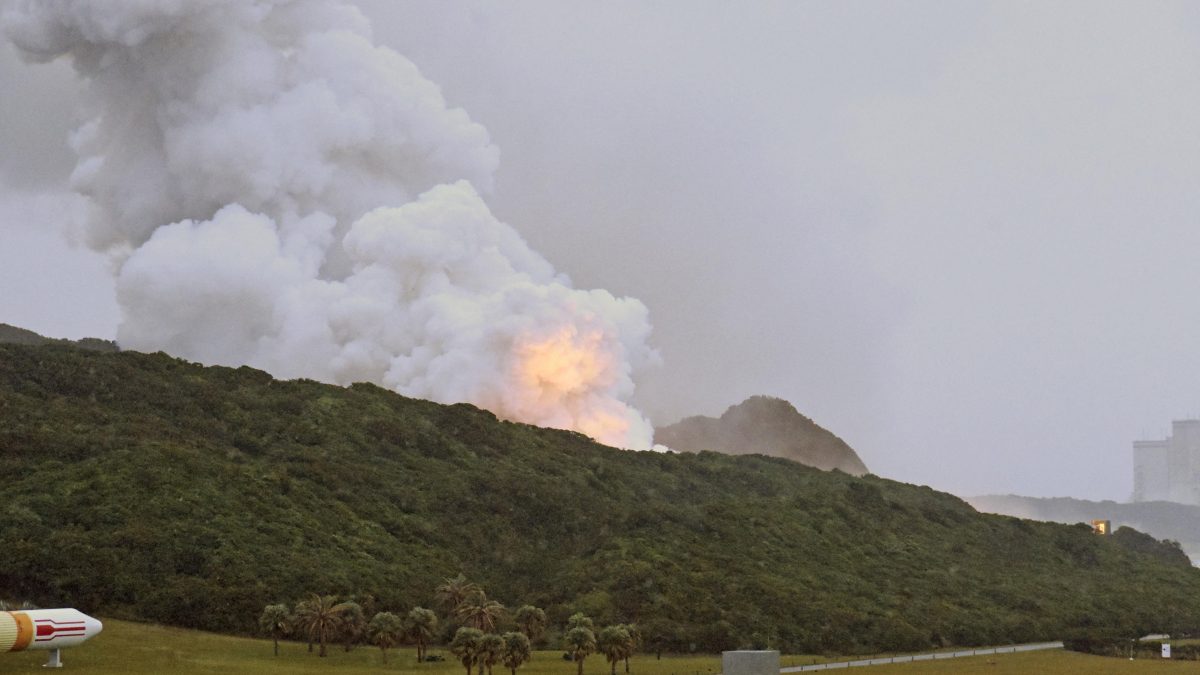 A fire that broke out during an engine combustion test of its Epsilon S rocket under development is seen at Tanegashima Space Center on the southwestern island of Tanegashima, Japan. Kyodo/via Reuters A fire that broke out during an engine combustion test of its Epsilon S rocket under development is seen at Tanegashima Space Center on the southwestern island of Tanegashima, Japan. Kyodo/via Reuters