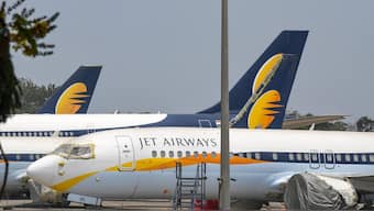 (File) Jet Airways planes are seen parked at the Mumbai airport. PTI
