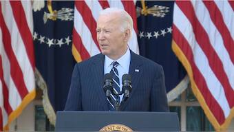 US President Joe Biden addressed the country from the Rose Garden after Harris's loss. 