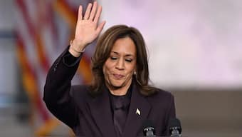 US Vice President Democratic presidential candidate Kamala Harris waves at supporters at the end of her concession speech at Howard University in Washington, DC, on November 6, 2024. Donald Trump won a sweeping victory on November 6, 2024 in the US presidential election, defeating Kamala Harris to complete an astonishing political comeback that sent shock waves around the world. Source: AFP.