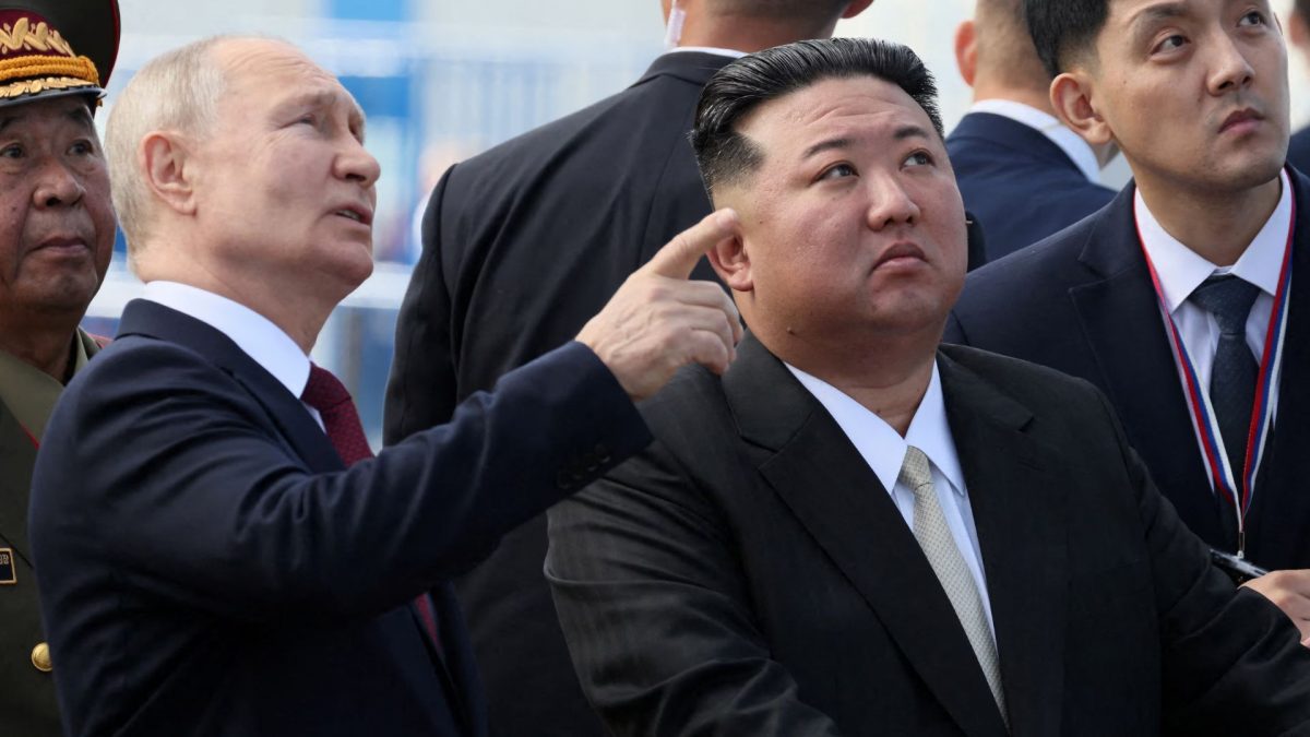 Russia's President Vladimir Putin and North Korea's leader Kim Jong Un. Source: Sputnik | Kremlin via REUTERS | FILE. Russia's President Vladimir Putin and North Korea's leader Kim Jong Un. Source: Sputnik | Kremlin via REUTERS | FILE.