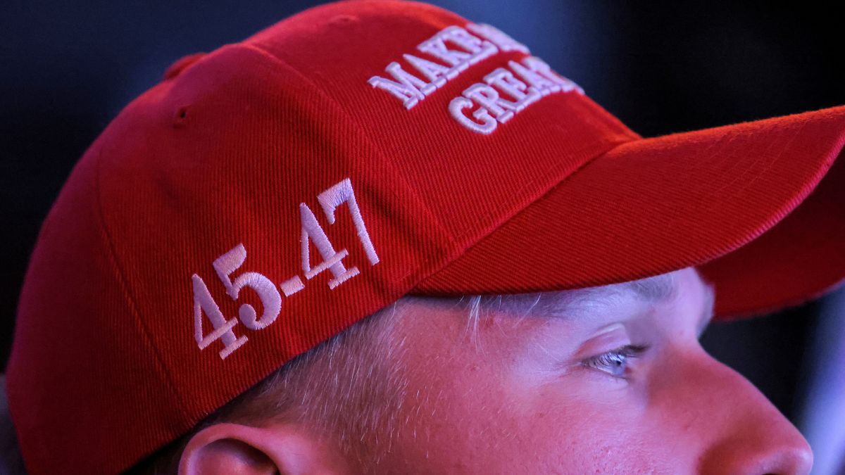 A supporter of Republican presidential nominee former US President Donald Trump wears a MAGA (Make America Great Again) cap with the numbers "45" and "47" on it in Manhattan, New York City, US, November 6, 2024. File Image/Reuters A supporter of Republican presidential nominee former US President Donald Trump wears a MAGA (Make America Great Again) cap with the numbers "45" and "47" on it in Manhattan, New York City, US, November 6, 2024. File Image/Reuters