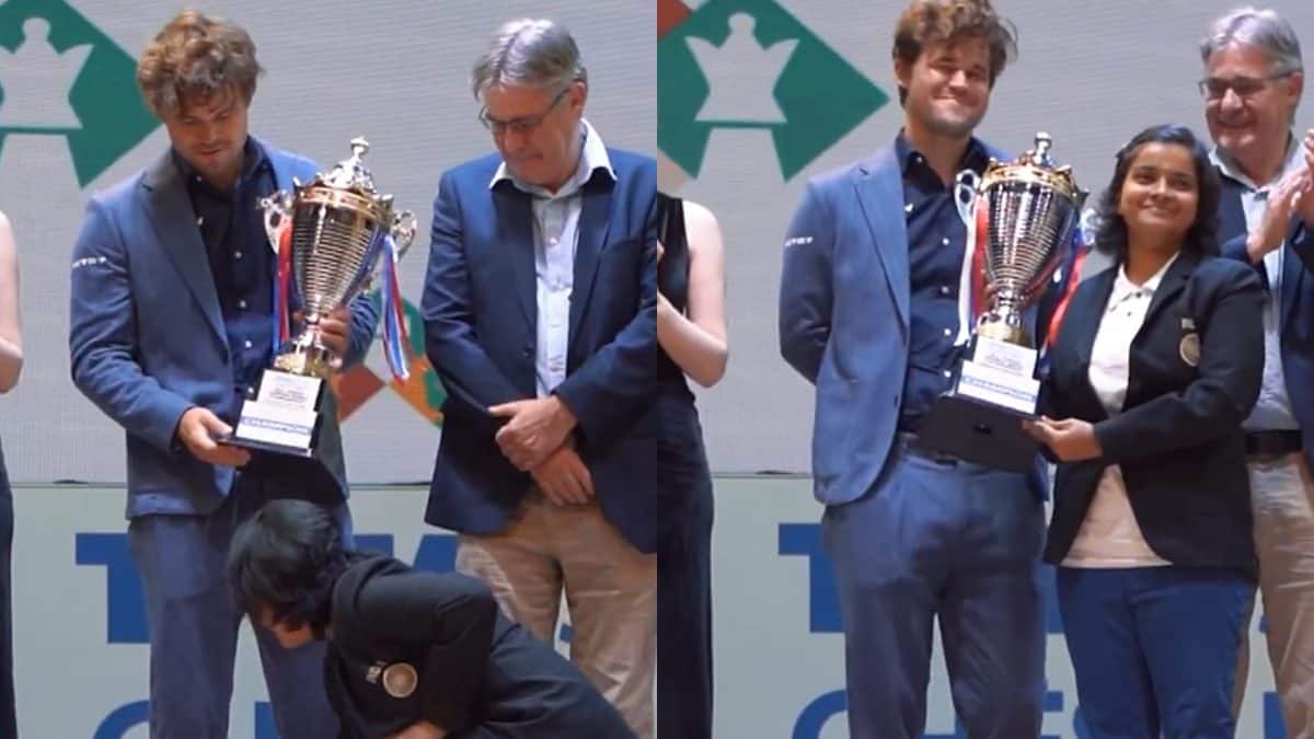 Magnus Carlsen in awe of chess’ popularity in India as video of player touching his feet goes viral – Firstpost