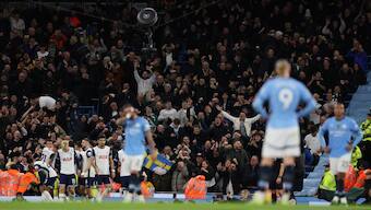Man City lost 5-0 to Spurs at home, their fifth straight loss. Image: Reuters
